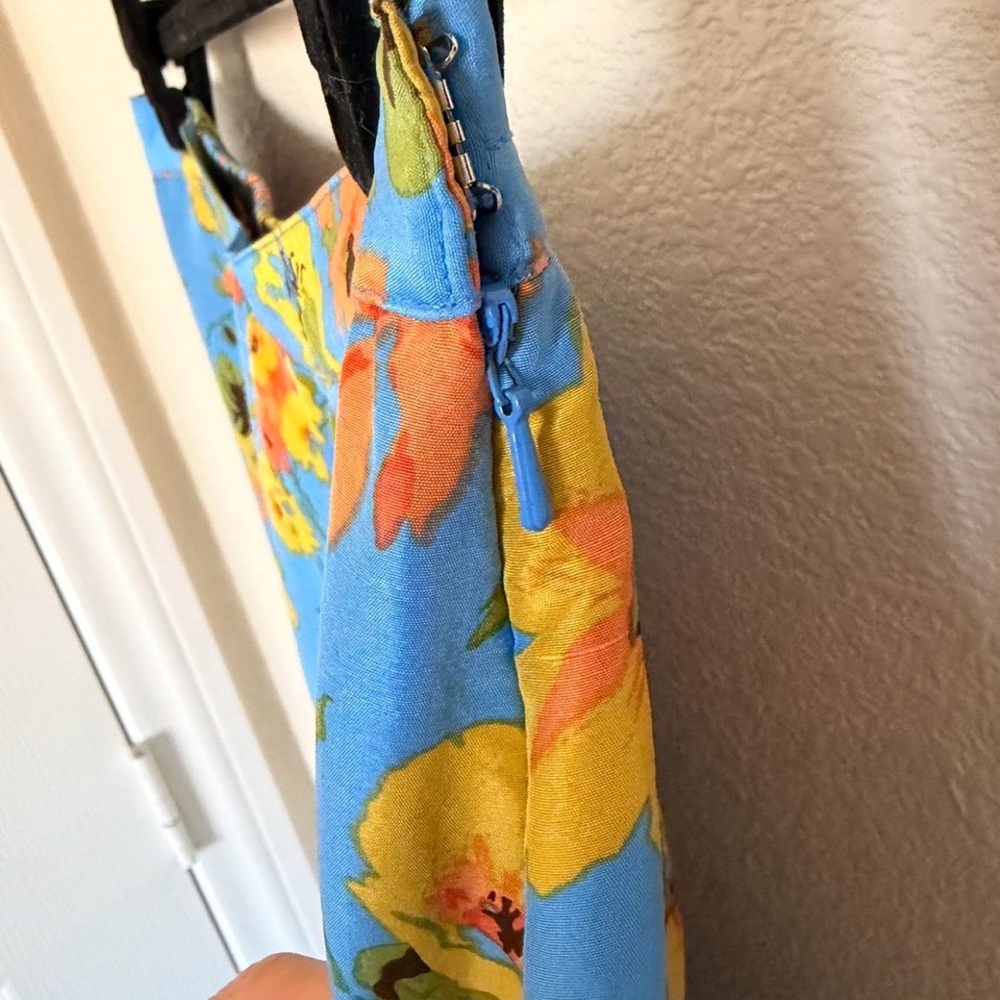 vintage 100% silk floral pants - Picture 5 of 5